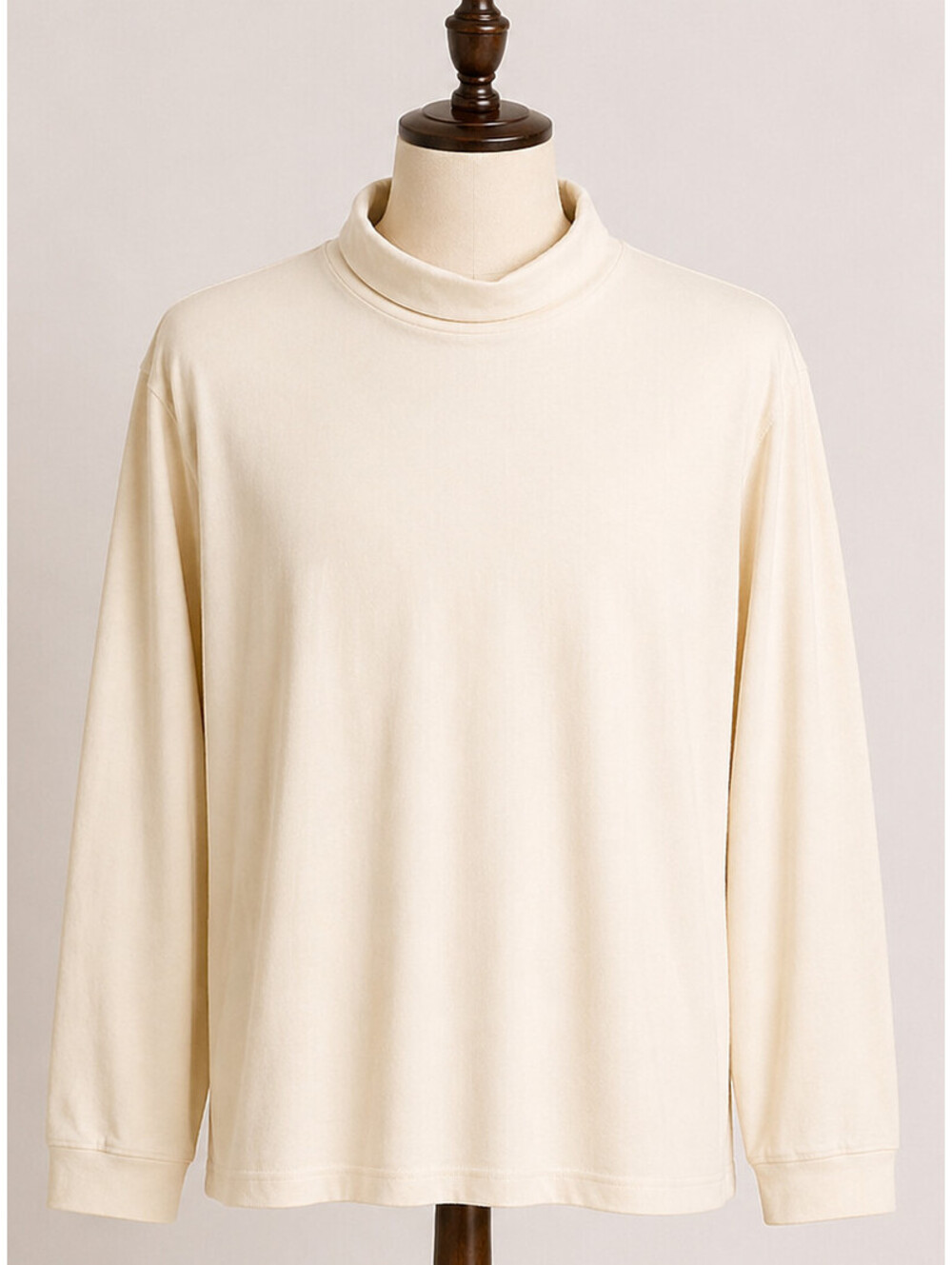 Roundtree & Yorke Men's XL Cream Cotton Long Sleeve Turtneck